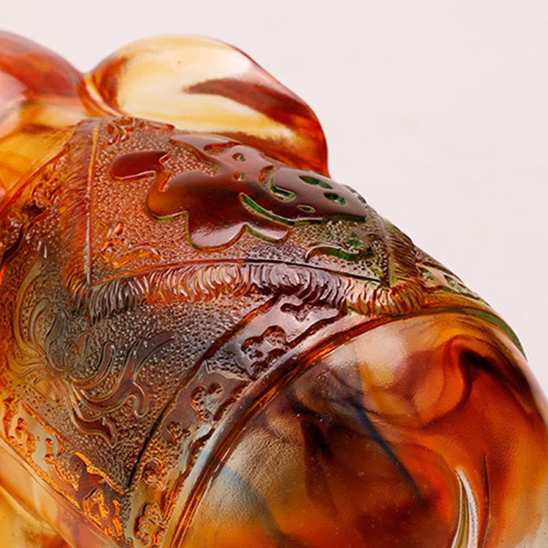 Buddha Stones, cristal Liuli fait main, éléphant, œuvre d'art, sagesse, richesse, décoration intérieure - image 3