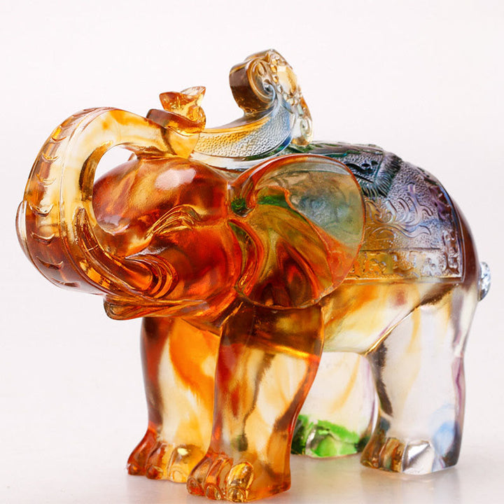 Buddha Stones, cristal Liuli fait main, éléphant, œuvre d'art, sagesse, richesse, décoration intérieure - image 10