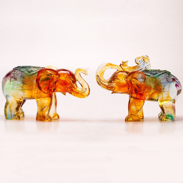 Buddha Stones, cristal Liuli fait main, éléphant, œuvre d'art, sagesse, richesse, décoration intérieure - image 16