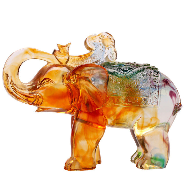 Buddha Stones, cristal Liuli fait main, éléphant, œuvre d'art, sagesse, richesse, décoration intérieure - image 11
