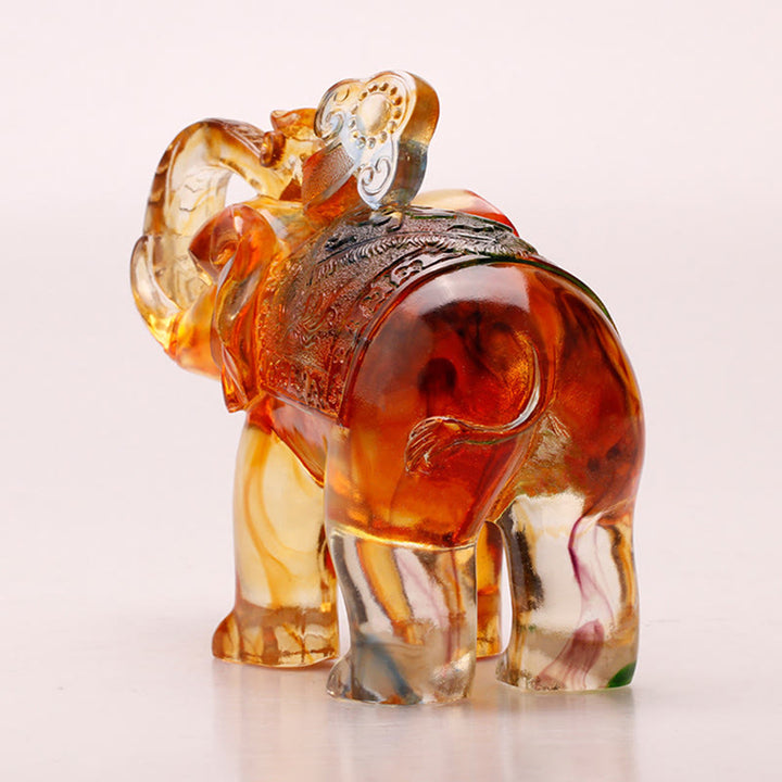 Buddha Stones, cristal Liuli fait main, éléphant, œuvre d'art, sagesse, richesse, décoration intérieure - image 9