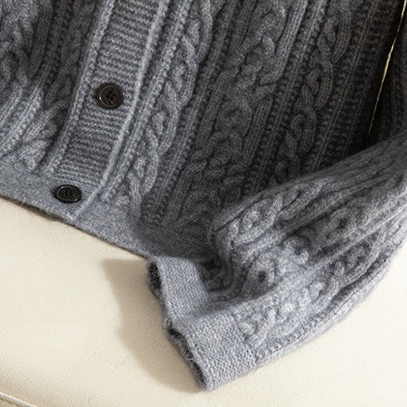 Cardigan en maille de coton à manches longues pour femme, orné de boutons torsadés et de Buddha Stones . - image 26