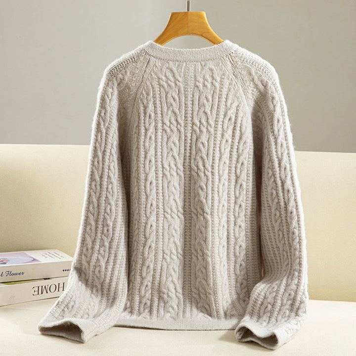 Cardigan en maille de coton à manches longues pour femme, orné de boutons torsadés et de Buddha Stones . - image 32