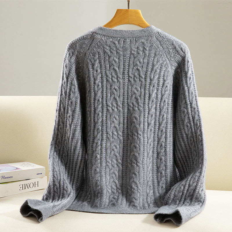 Cardigan en maille de coton à manches longues pour femme, orné de boutons torsadés et de Buddha Stones . - image 17