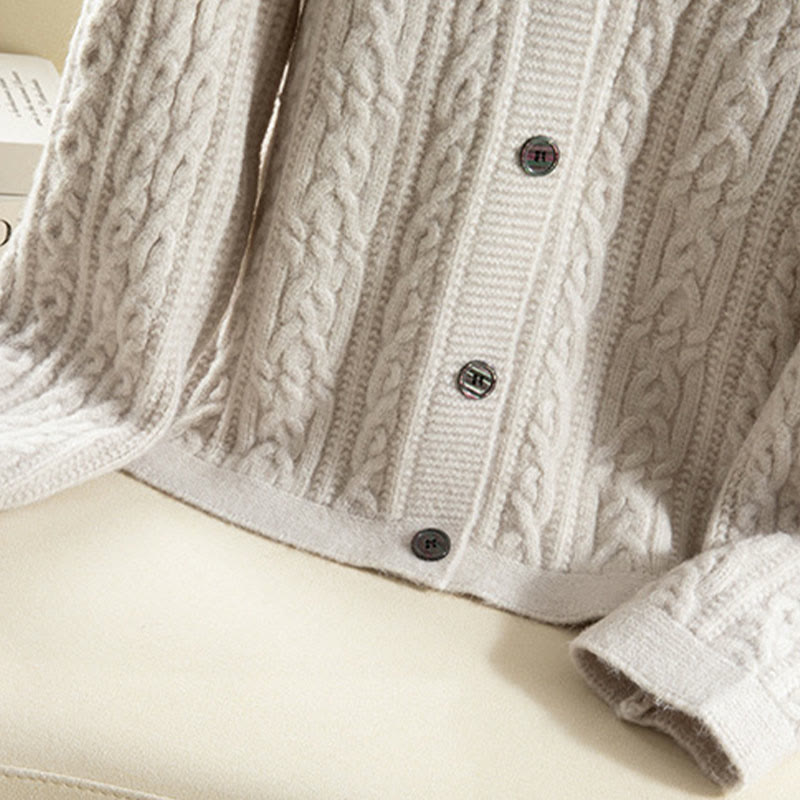 Cardigan en maille de coton à manches longues pour femme, orné de boutons torsadés et de Buddha Stones . - image 37