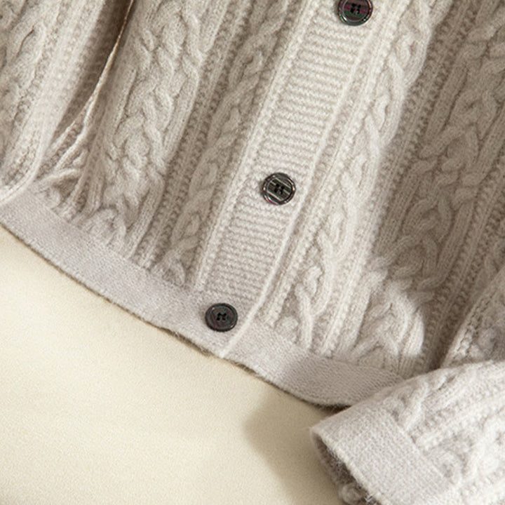 Cardigan en maille de coton à manches longues pour femme, orné de boutons torsadés et de Buddha Stones . - image 38