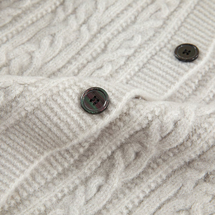 Cardigan en maille de coton à manches longues pour femme, orné de boutons torsadés et de Buddha Stones . - image 43