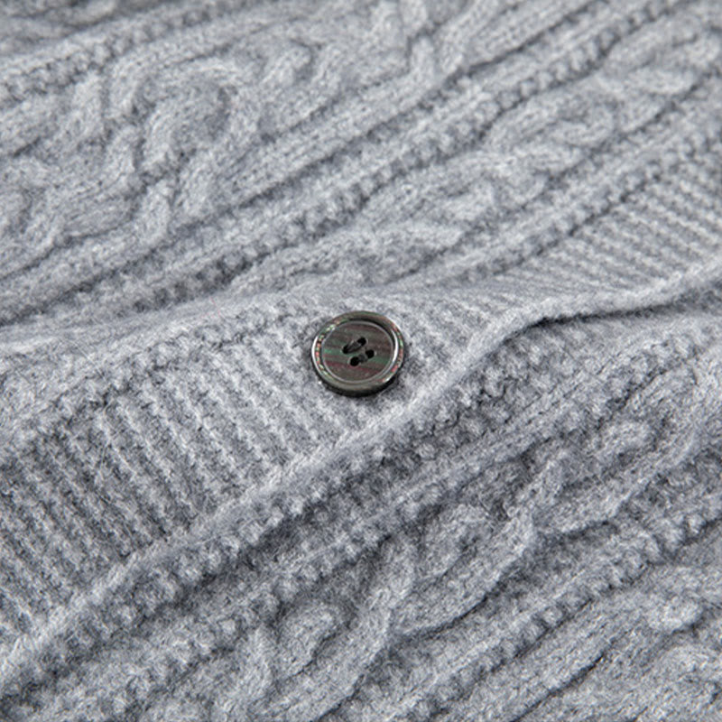 Cardigan en maille de coton à manches longues pour femme, orné de boutons torsadés et de Buddha Stones . - image 28