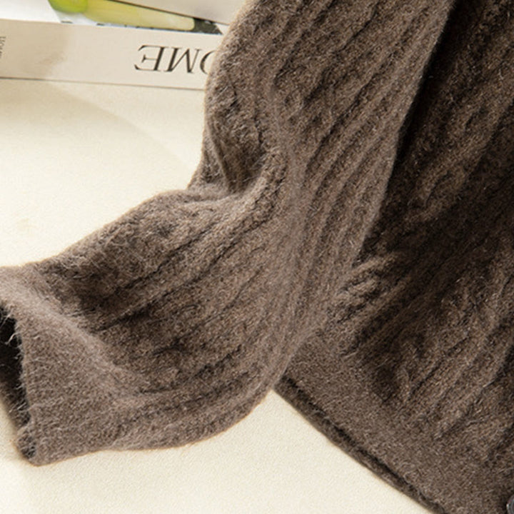 Cardigan en maille de coton à manches longues pour femme, orné de boutons torsadés et de Buddha Stones . - image 8