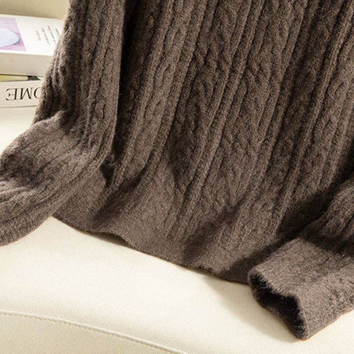 Cardigan en maille de coton à manches longues pour femme, orné de boutons torsadés et de Buddha Stones . - image 7