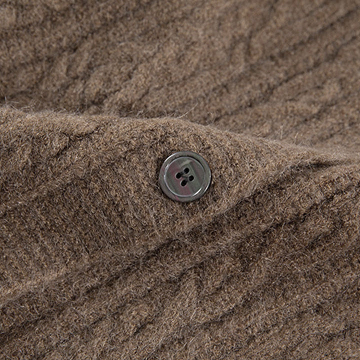 Cardigan en maille de coton à manches longues pour femme, orné de boutons torsadés et de Buddha Stones . - image 11