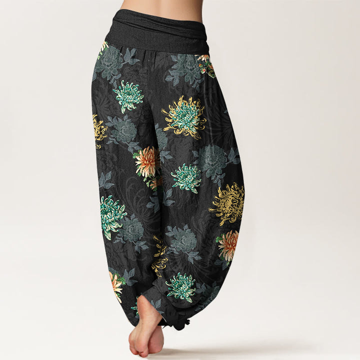 Pantalon harem femme en coton à motif chrysanthème et Buddha Stones , coloris variés, taille élastique - image 6