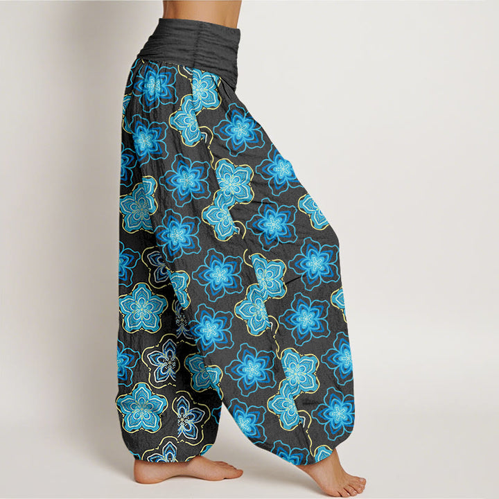 Pantalon harem pour femme en coton à motif floral à cinq pétales, taille élastique, avec Buddha Stones - image 7