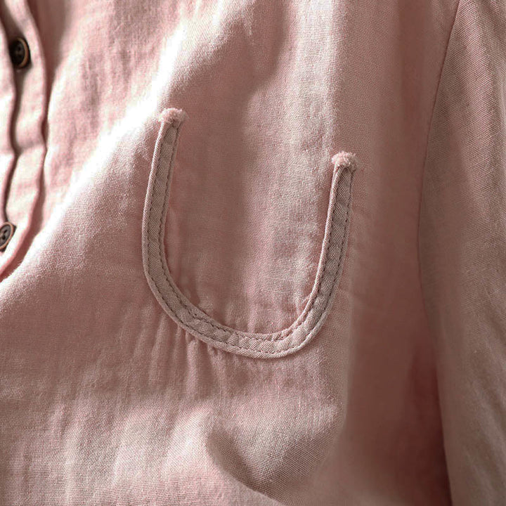 Buddha Stones Chemise en coton à manches longues, col en dentelle et boutons, pour femme, idéale pour le printemps et l'automne. - image 11