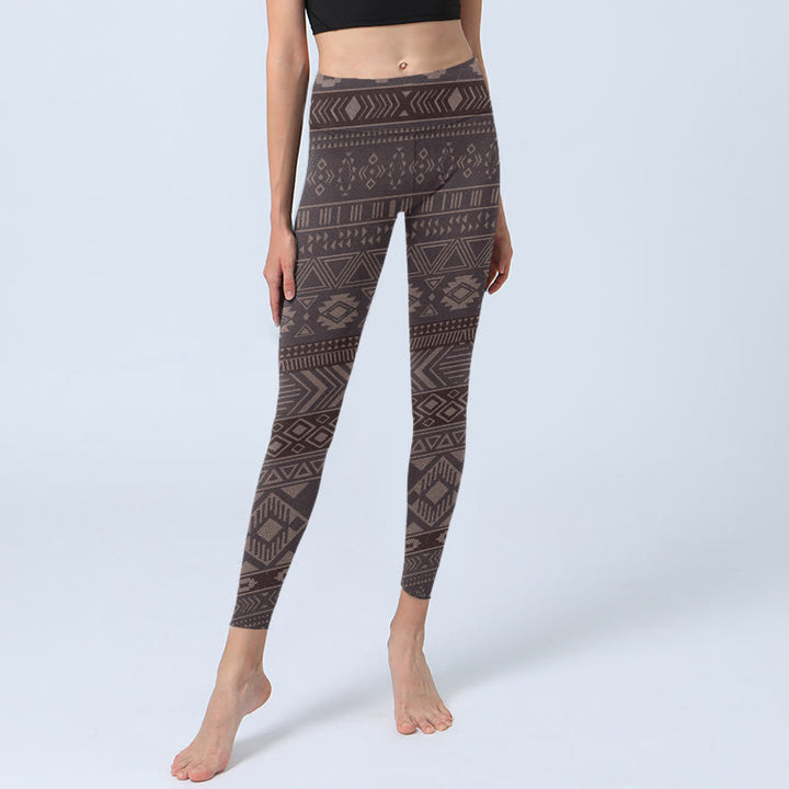 Leggings de sport pour femmes avec imprimé géométrique ethnique en Buddha Stones - image 5