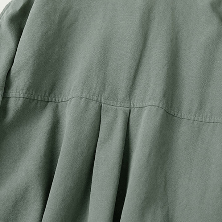 Chemise décontractée à manches longues et col montant pour femme, en coton, avec boutons et Buddha Stones - image 2