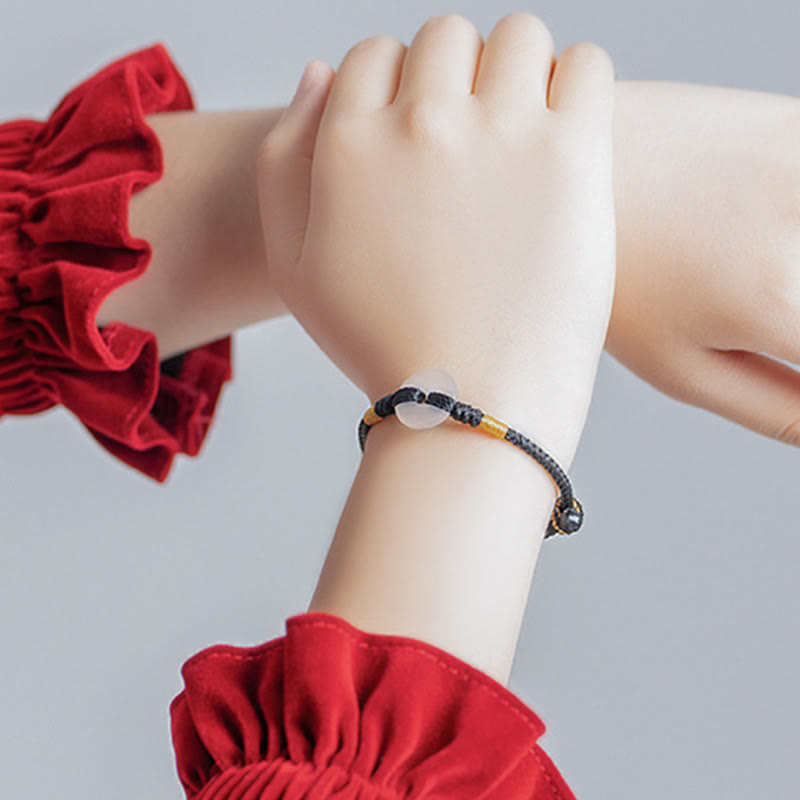 Bracelet tressé en calcédoine blanche et Buddha Stones, boucle de paix - image 13