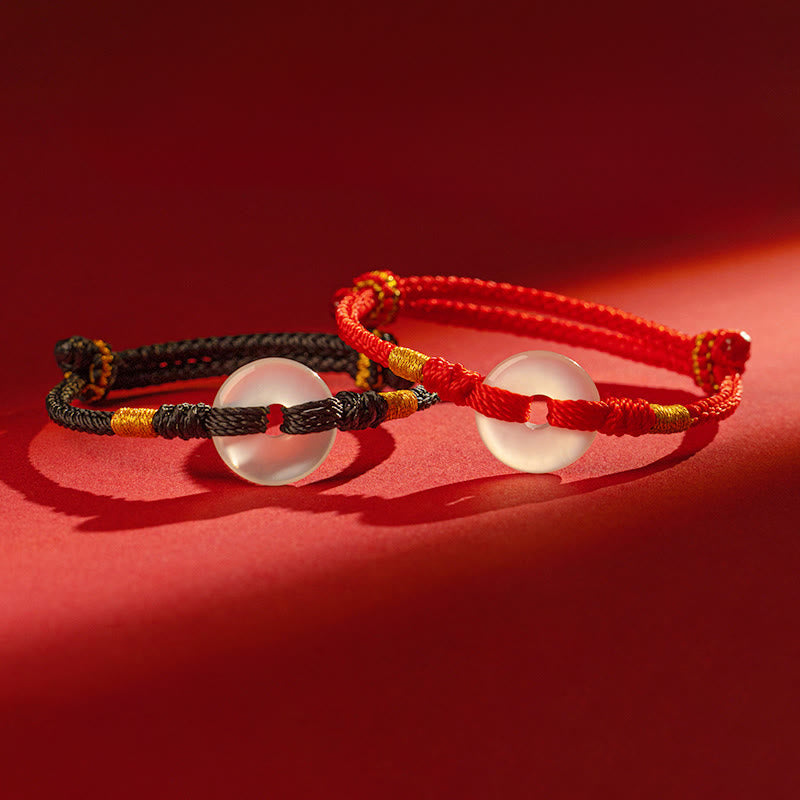 Bracelet tressé en calcédoine blanche et Buddha Stones, boucle de paix - image 14