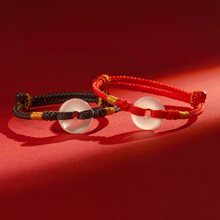 Bracelet tressé en calcédoine blanche et Buddha Stones, boucle de paix - image 14