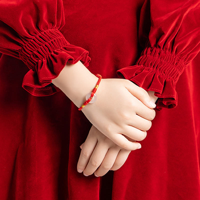 Bracelet tressé en calcédoine blanche et Buddha Stones, boucle de paix - image 10