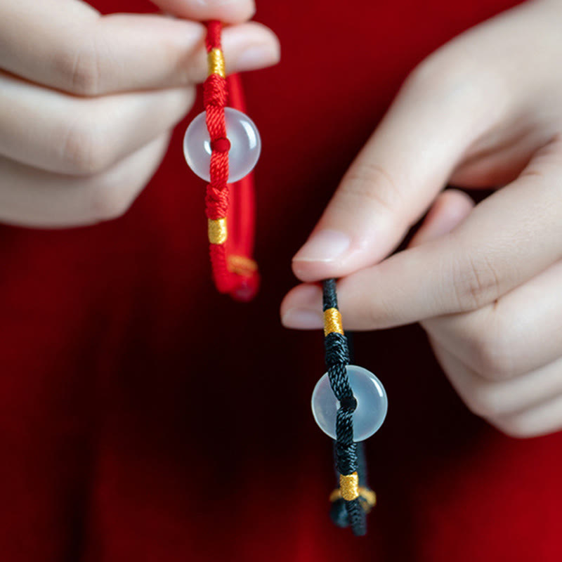 Bracelet tressé en calcédoine blanche et Buddha Stones, boucle de paix - image 15