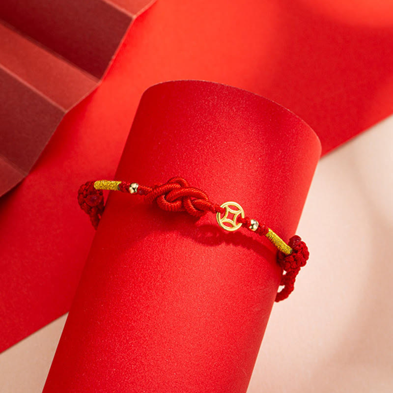 Bracelet de protection tressé en cuivre avec nœud Ruyi et Buddha Stones - image 2