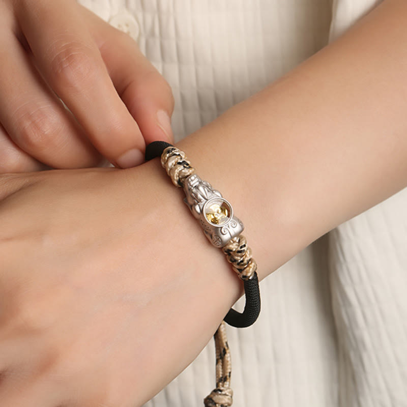 Bracelet en corde tressée à la main Pi Xiu Buddha Stones et porte-bonheur - image 2