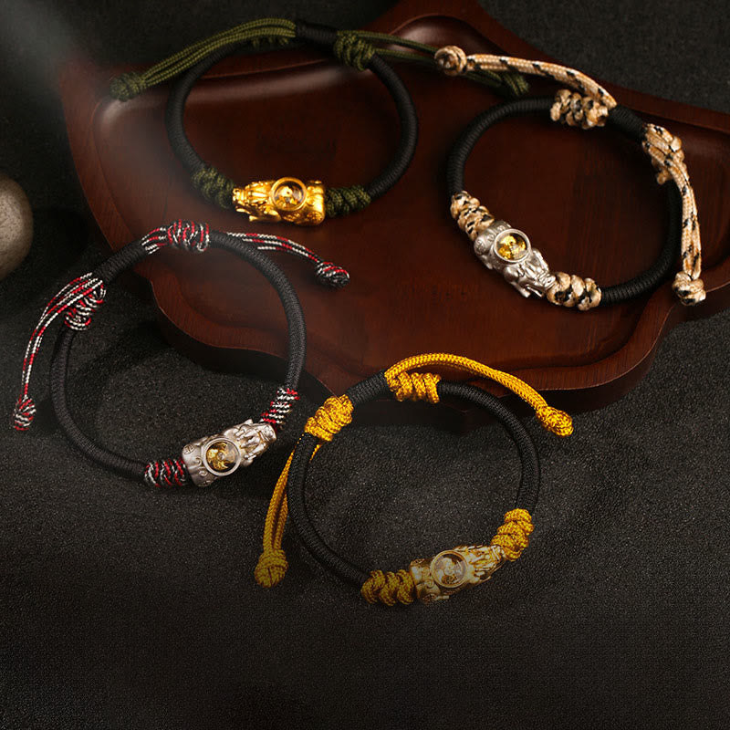 Bracelet en corde tressée à la main Pi Xiu Buddha Stones et porte-bonheur - image 14