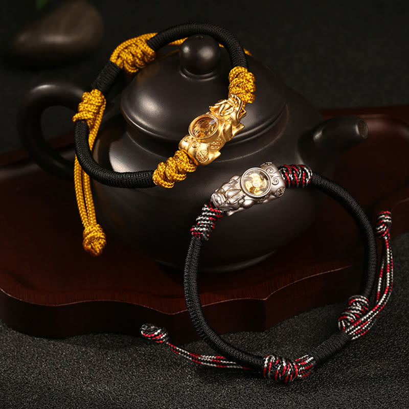 Bracelet en corde tressée à la main Pi Xiu Buddha Stones et porte-bonheur - image 11
