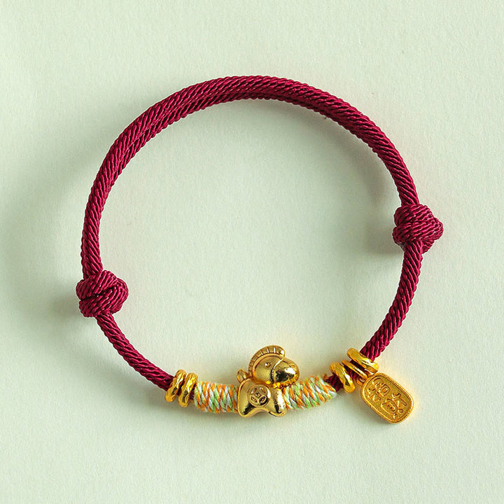 Bracelet porte-bonheur tressé Buddha Stones Année du Cheval, cordon rouge et cordon noir - image 9