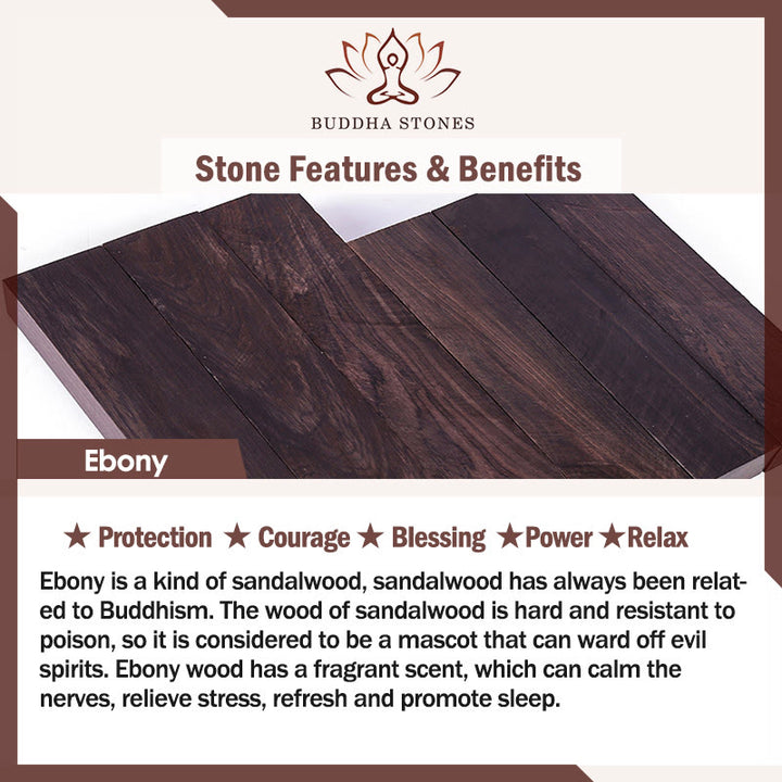 Buddha Stones, bois d'ébène, trèfle à quatre feuilles sanskrit, œil de Bouddha, porte-clés rotatif de paix - image 5