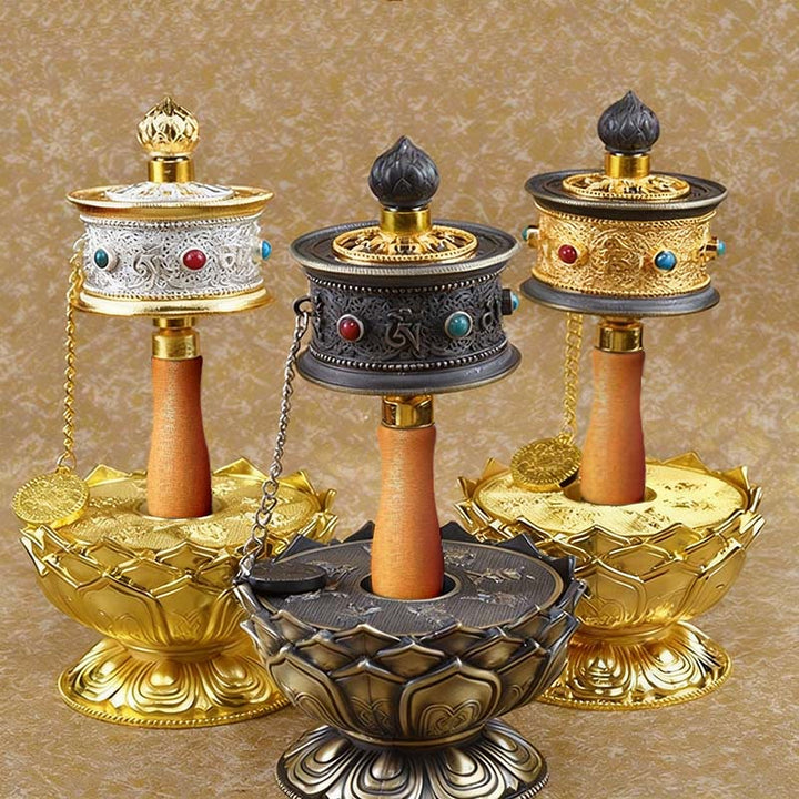 Décoration de roue de prière porte-bonheur tibétaine - image 7