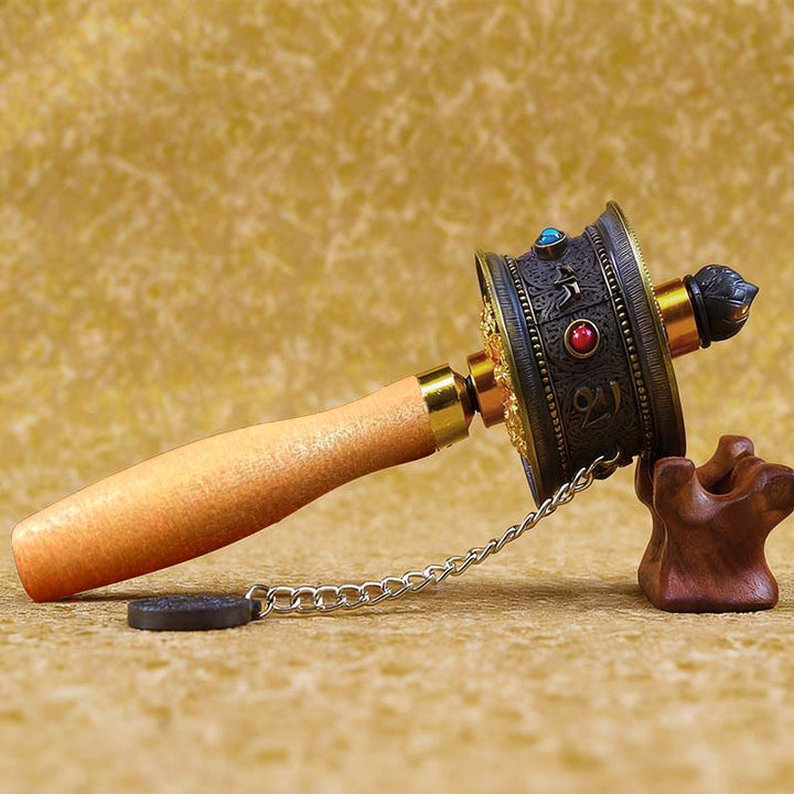 Décoration de roue de prière porte-bonheur tibétaine - image 4