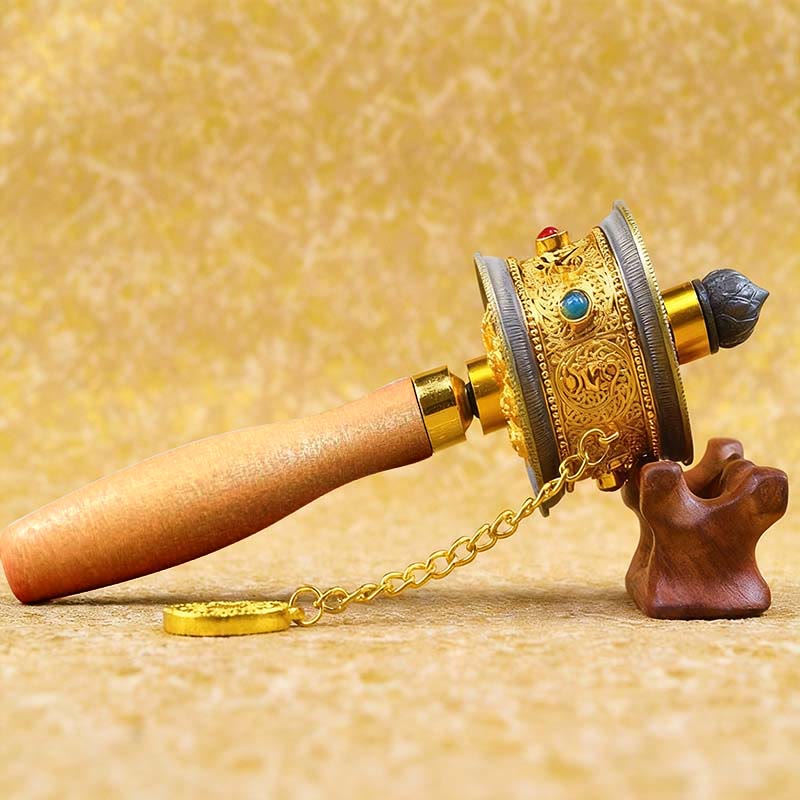 Décoration de roue de prière porte-bonheur tibétaine - image 2