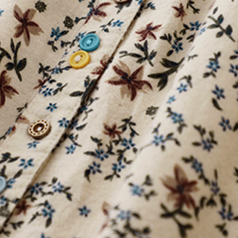 Chemise à manches longues en coton pour femme, imprimé floral automnal Buddha Stones - image 12