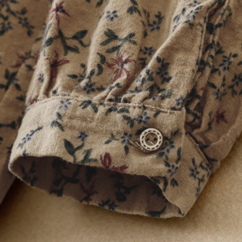 Chemise à manches longues en coton pour femme, imprimé floral automnal Buddha Stones - image 22