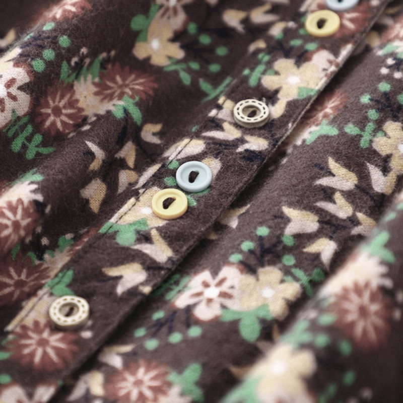 Chemise à manches longues en coton pour femme, imprimé floral automnal Buddha Stones - image 26