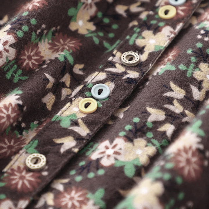 Chemise à manches longues en coton pour femme, imprimé floral automnal Buddha Stones - image 26