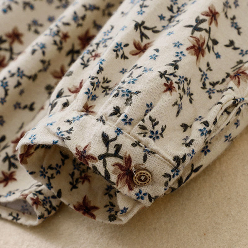 Chemise à manches longues en coton pour femme, imprimé floral automnal Buddha Stones - image 13