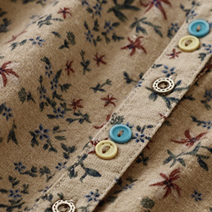 Chemise à manches longues en coton pour femme, imprimé floral automnal Buddha Stones - image 20