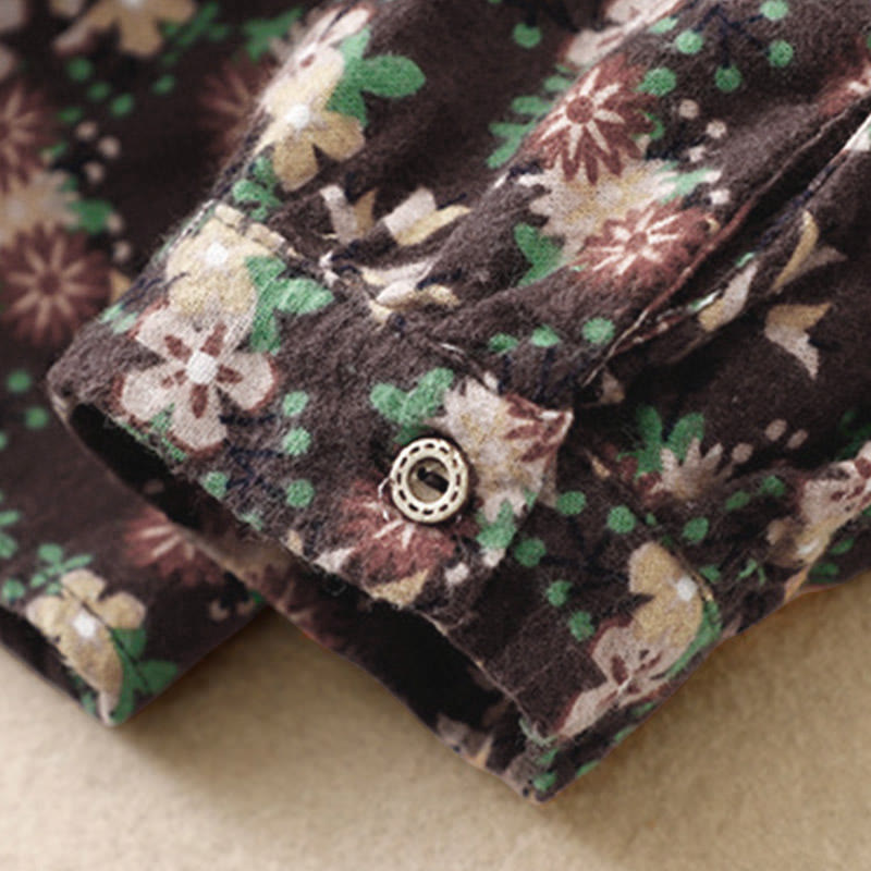 Chemise à manches longues en coton pour femme, imprimé floral automnal Buddha Stones - image 27