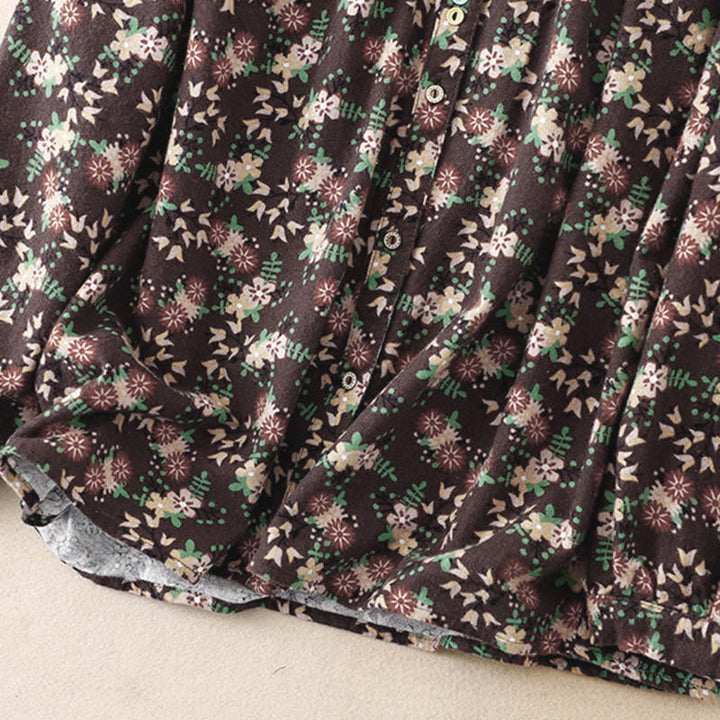 Chemise à manches longues en coton pour femme, imprimé floral automnal Buddha Stones - image 25