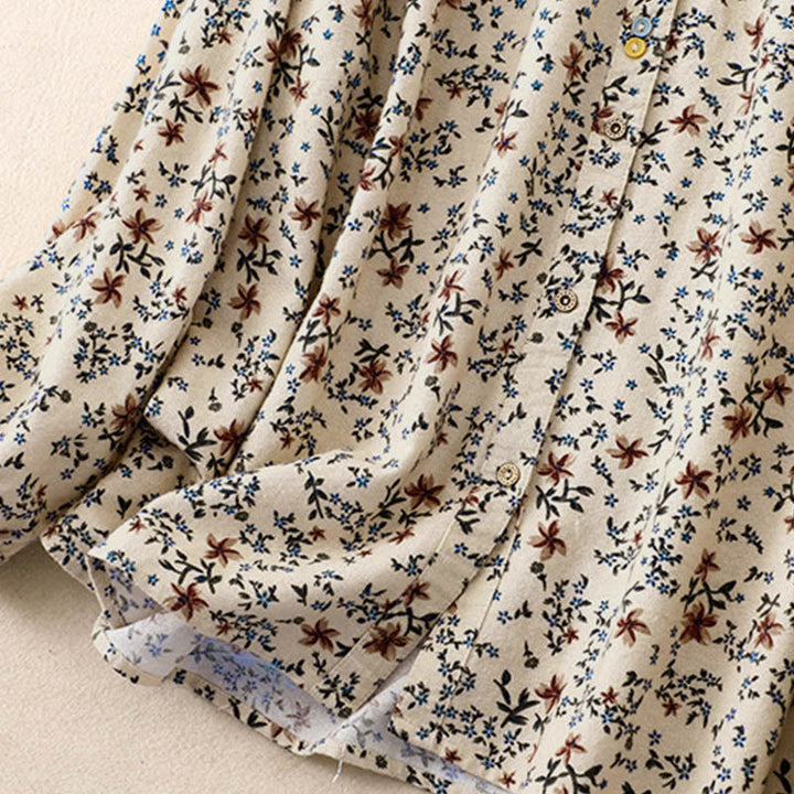 Chemise à manches longues en coton pour femme, imprimé floral automnal Buddha Stones - image 11