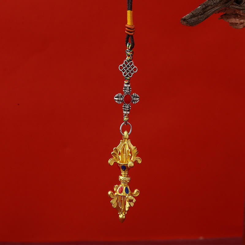 Buddha Stones Vajra Corde d'Éveil Porte-clés - Or - image 2