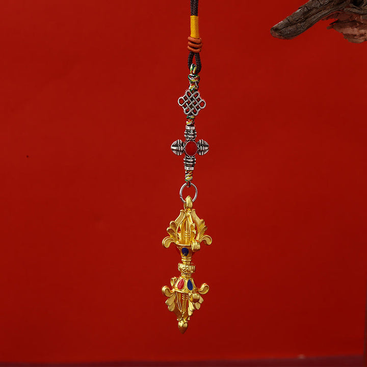 Buddha Stones Vajra Corde d'Éveil Porte-clés - Or - image 2