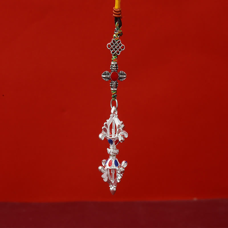 Buddha Stones Vajra Corde d'Éveil Porte-clés - Argent - image 3