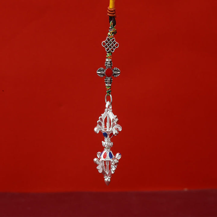 Buddha Stones Vajra Corde d'Éveil Porte-clés - Argent - image 3