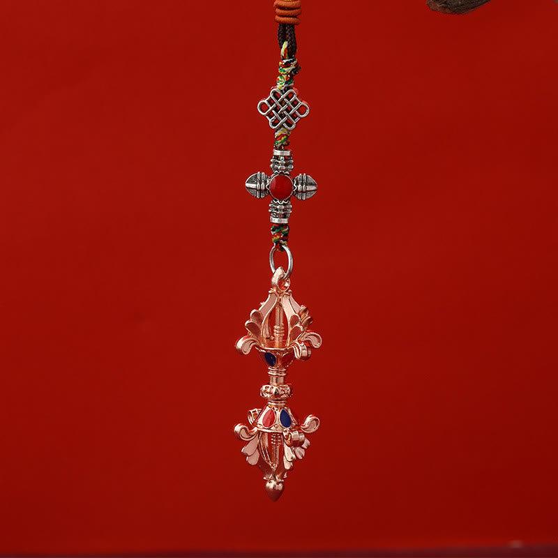 Buddha Stones Vajra Corde d'Éveil Porte-clés - Or rose - image 4