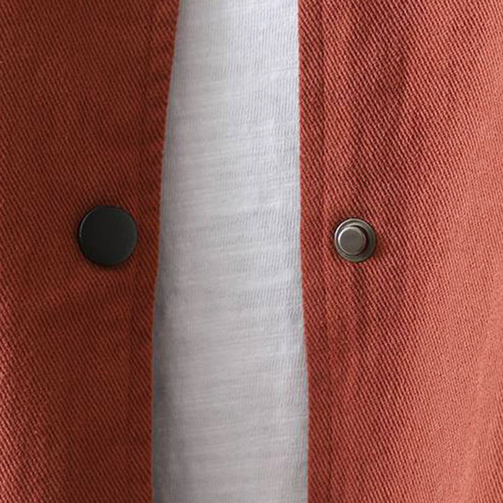 Veste d'extérieur en coton à manches longues et poches , Buddha Stones, automne, boutonnée. - image 3