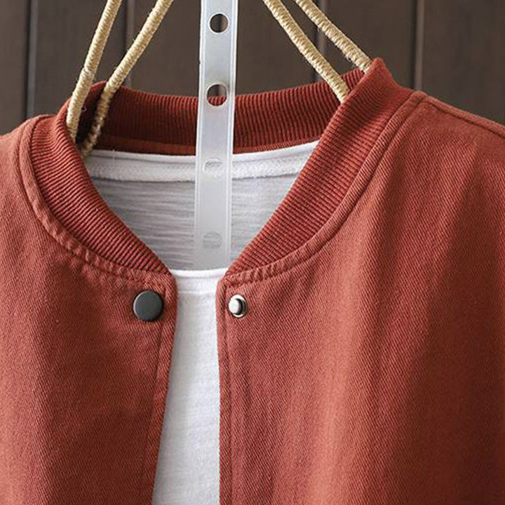 Veste d'extérieur en coton à manches longues et poches , Buddha Stones, automne, boutonnée. - image 2